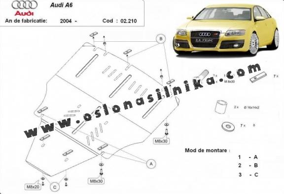 Stalowa Stalowa Osłona pod silnik Audi A6