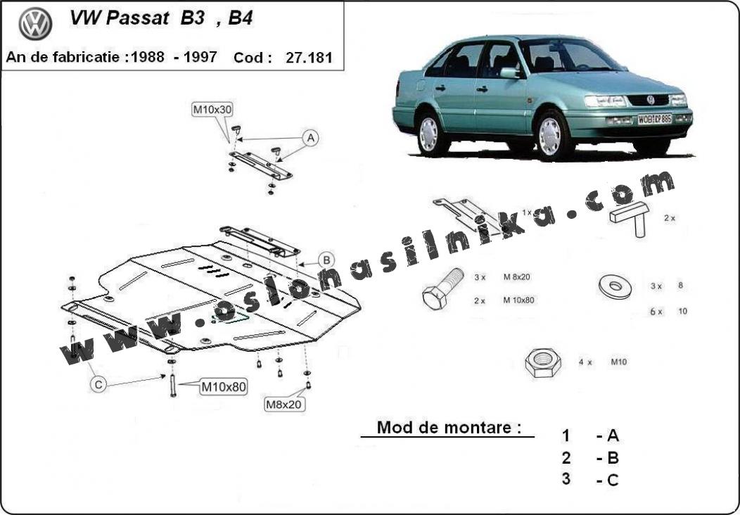 Stalowa Stalowa Osłona pod silnik Volkswagen Passat B3