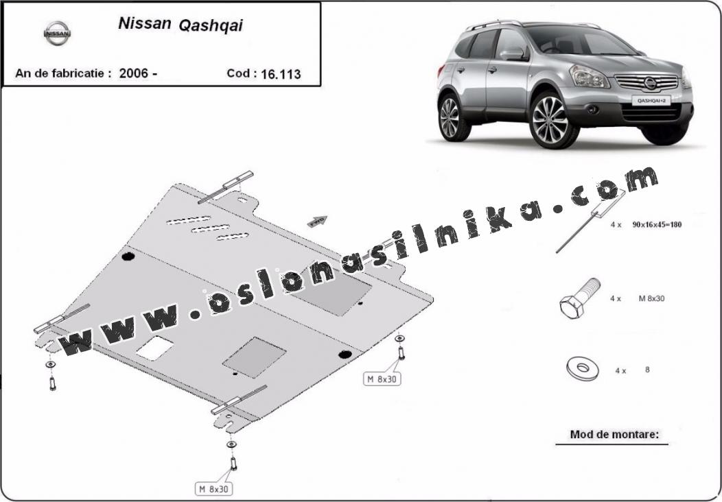 Stalowa Stalowa Osłona pod silnik Nissan Qashqai