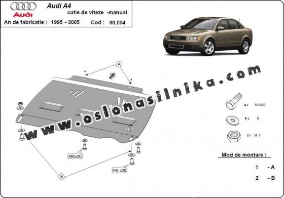 Stalowa Stalowa Osłona manualnej skrzyni biegów Audi A4 B6