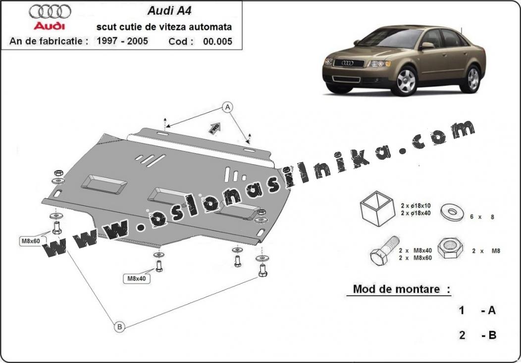 Stalowa Stalowa Osłona automatycznej skrzyni biegów Audi A4 B6
